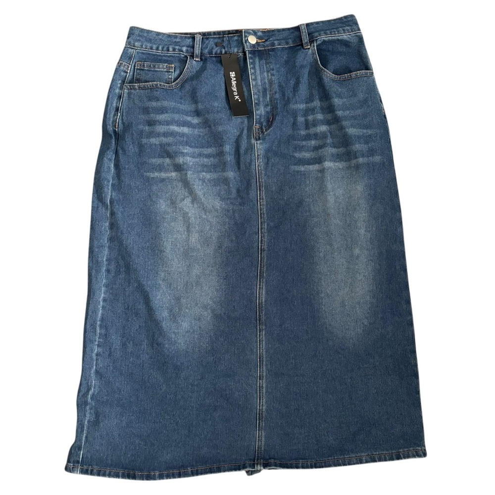 CLOSET CLEAR OUT! NWT Allegra K Women’s Denim Midi Skirt XL